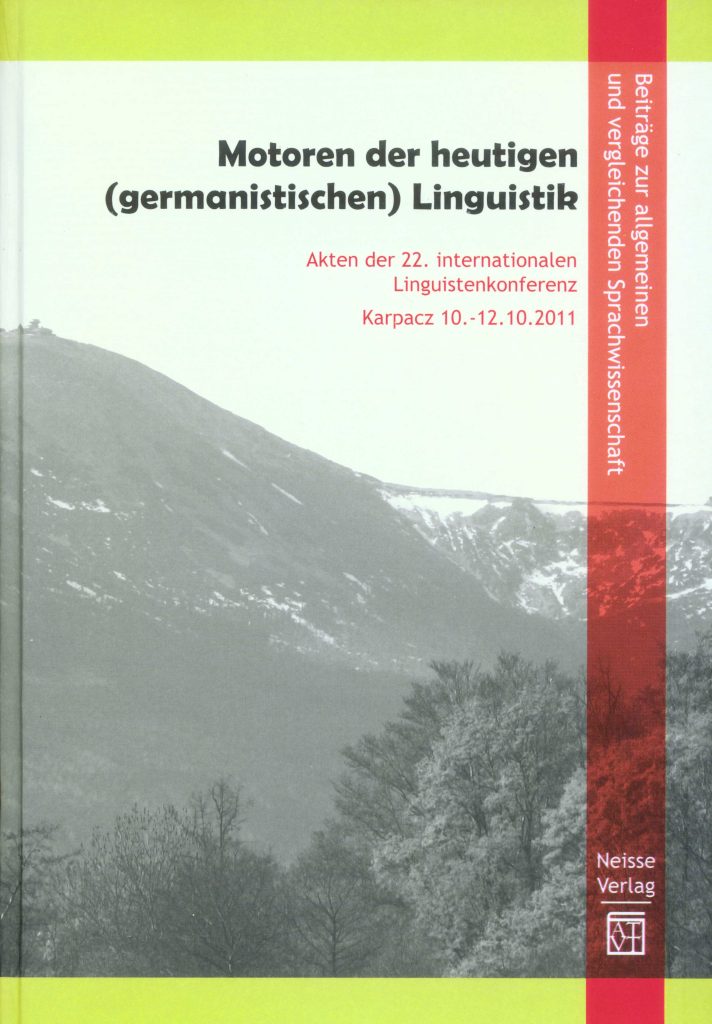 Okładka czasopisma: BEITRÄGE ZUR ALLGEMEINEN UND VERGLEICHENDEN SPRACHWISSENSCHAFT - Tom 1
