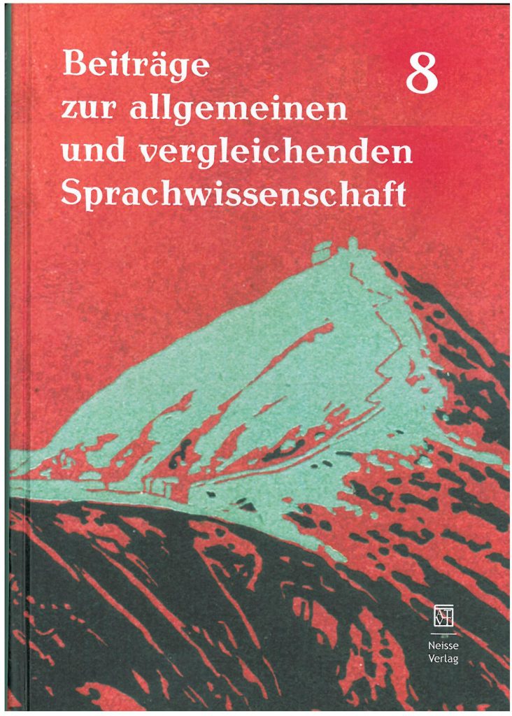 Okładka czasopisma: BEITRÄGE ZUR ALLGEMEINEN UND VERGLEICHENDEN SPRACHWISSENSCHAFT - Tom 8