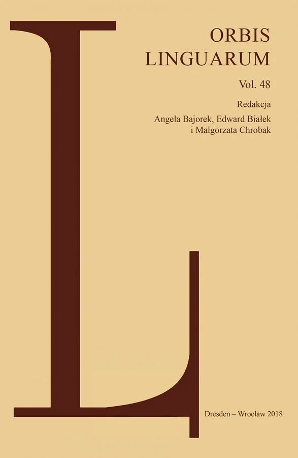 Okładka czasopisma: Orbis Linguarum